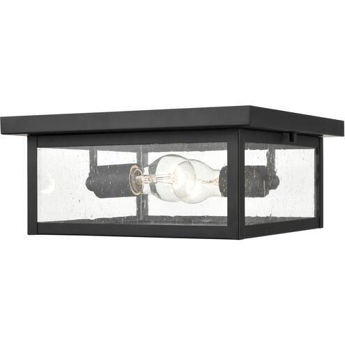 Evanton 2 Light 12 inch Powder Coated Black Outdoor Flushmount